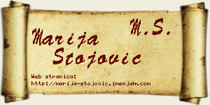 Marija Stojović vizit kartica
